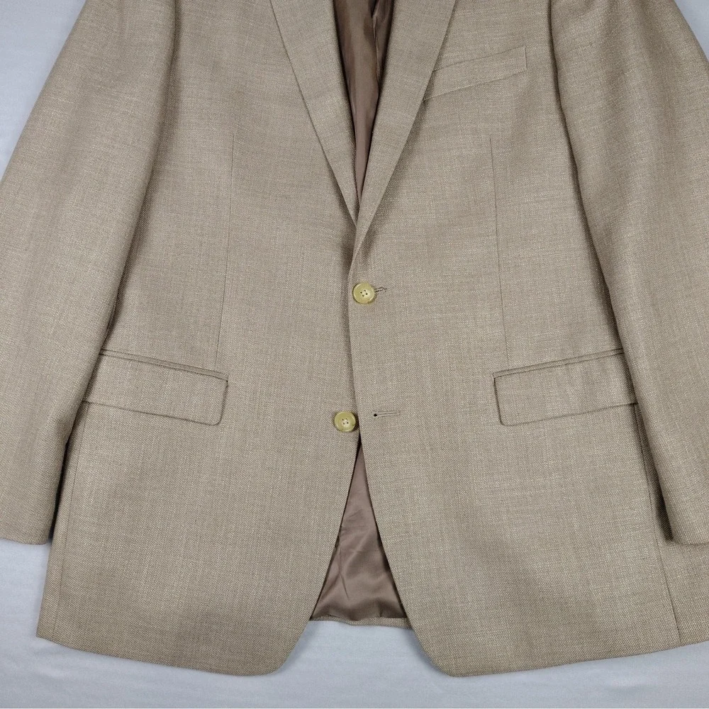 Lauren Ralph Lauren 42L Mens Sport Coat Tan Linen Blend 2 Button Blazer Macy's